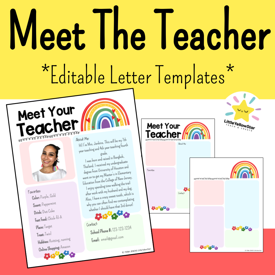 Rainbow Meet The Teacher Letter