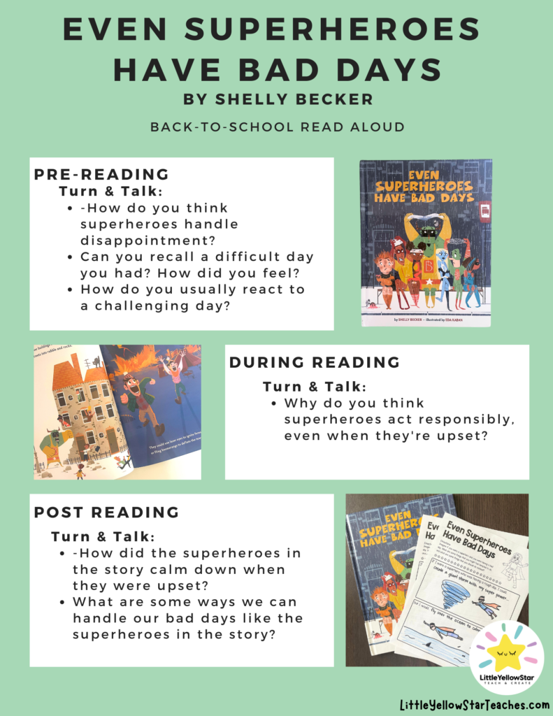Back To School Read Alouds Lesson Plan Summary