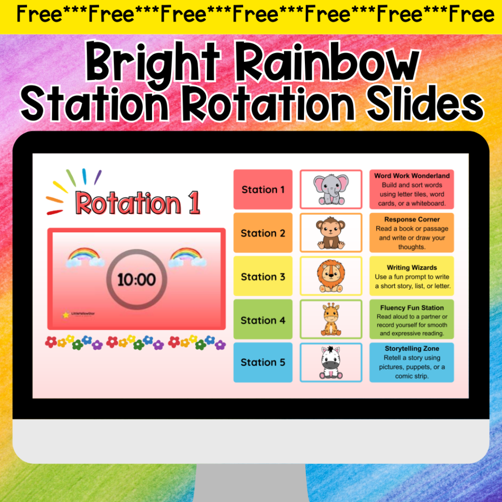 Bright Rainbow Station Rotation Slides