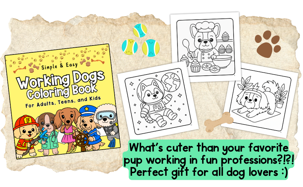 Working dogs coloring books for all ages!