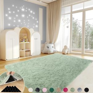 Green Fluffy Carpet