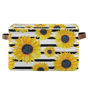 Sunflower Stripe Storage Bins