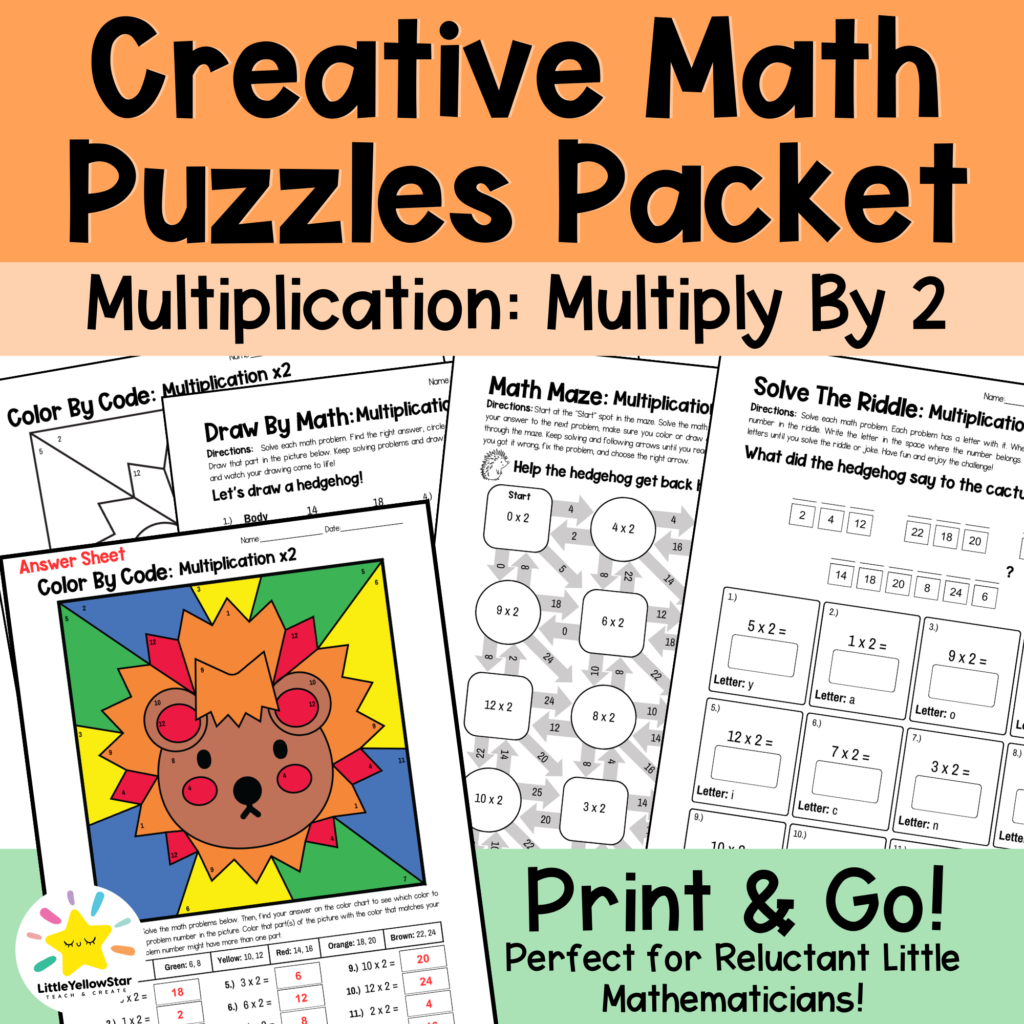 Creative Math Puzzles Packet - Hedgehog