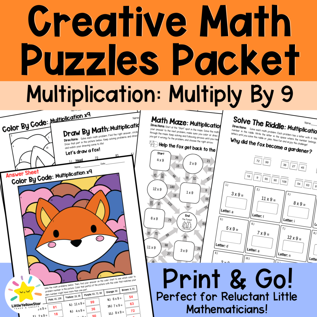 Creative Math Puzzles Packet - Fox