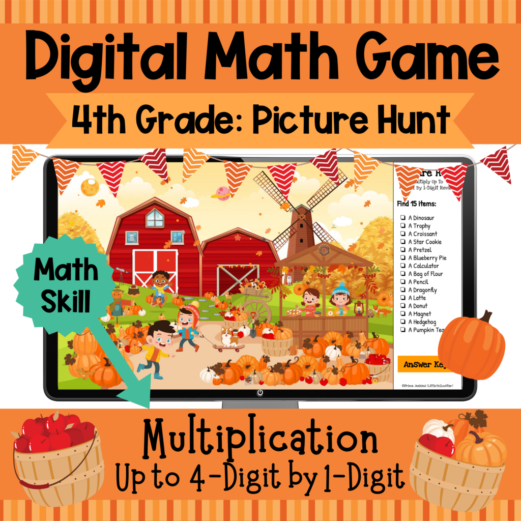 Fall Digital Math Game - Picture Hunt