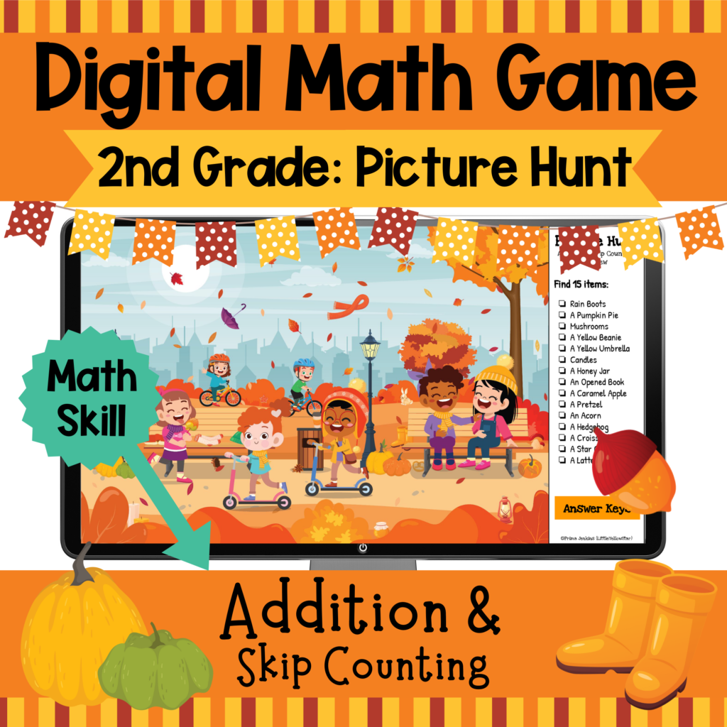 Fall Digital Math Game - Picture Hunt