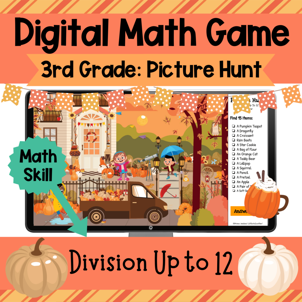 Fall Digital Math Game - Picture Hunt