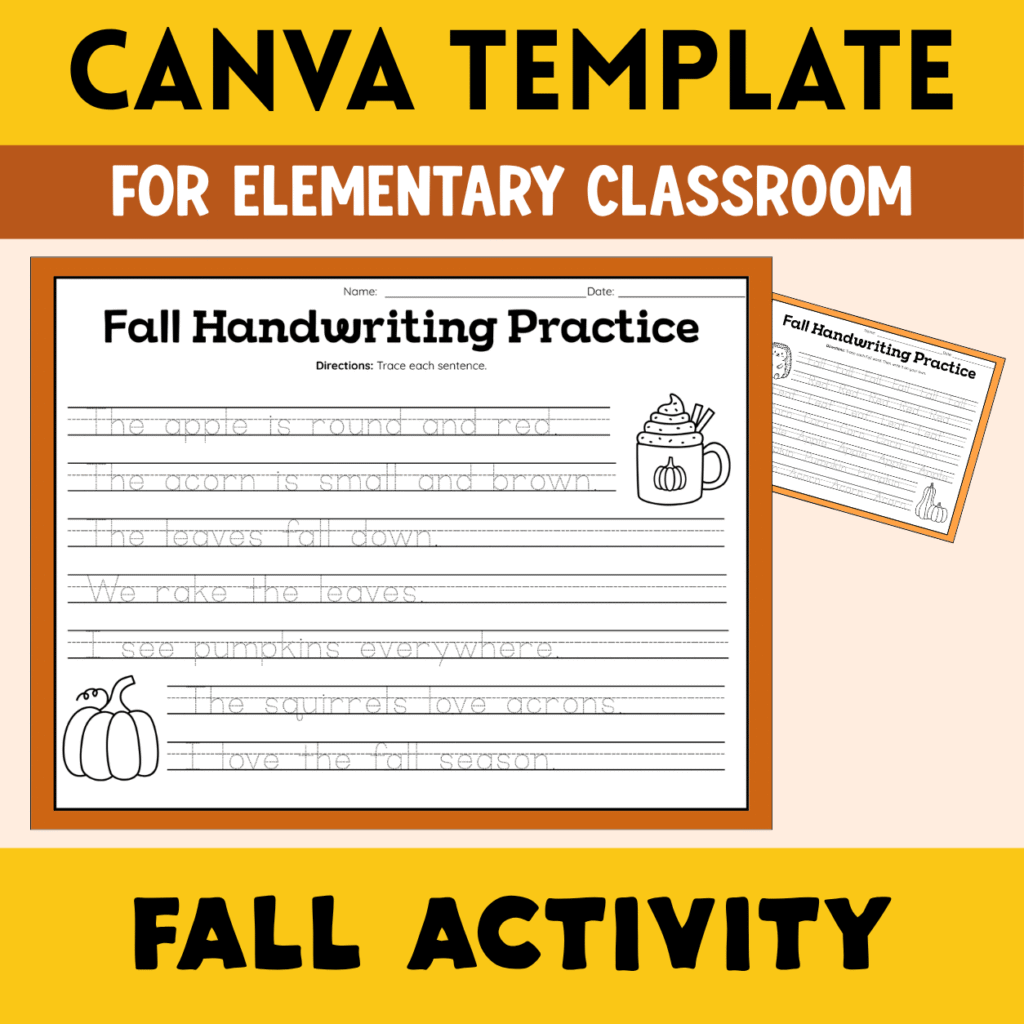 Fall Handwriting Activity