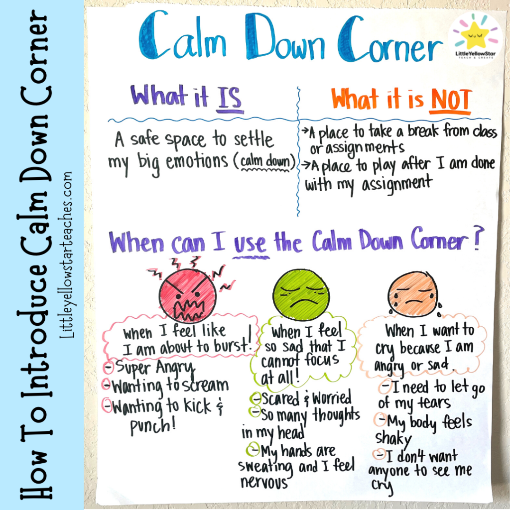 How To Teach Your Students To Use A Calm Down Corner - Teaching Firsties